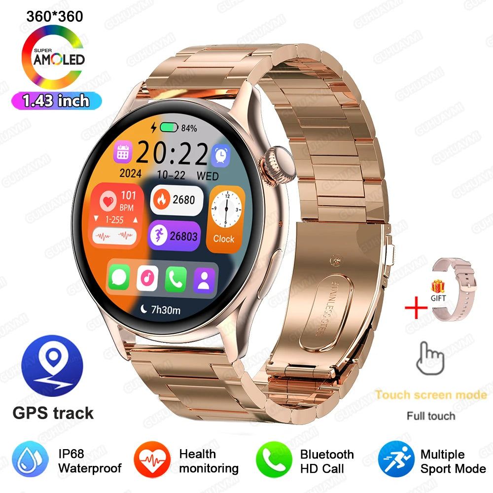2026New GPS NFC Bluetooth Call Smartwatch Women Watch 4 mini Sport Track Heart Rate Pressure Monitoring Health Smartwatch Ladies