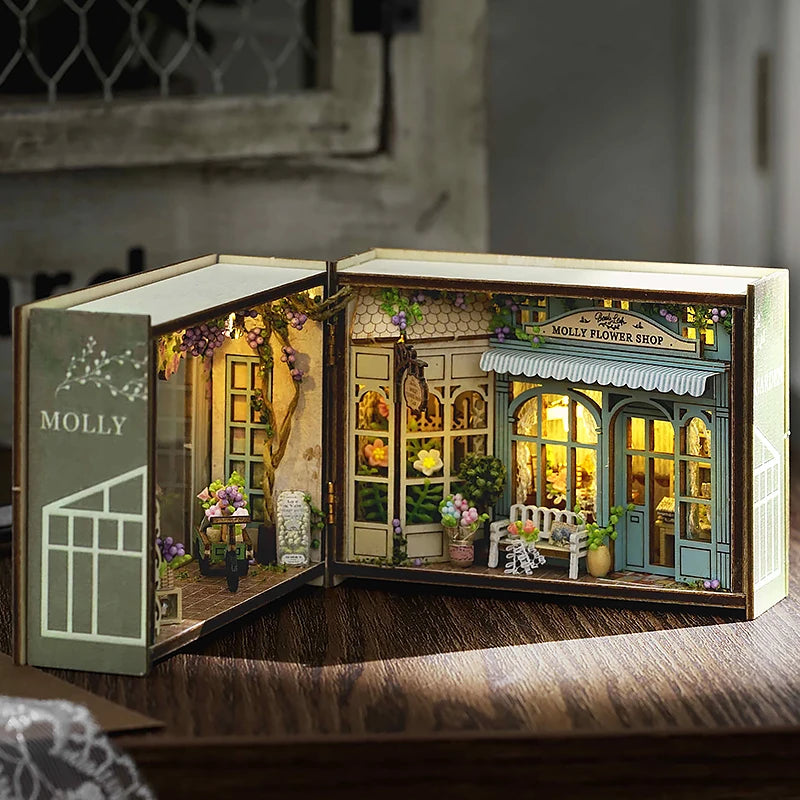 DIY Miniature Doll House 3D Puzzle Small House Assembly Building Model Kit Toys Home With Furniture Lighting Wooden Crafts Gifts