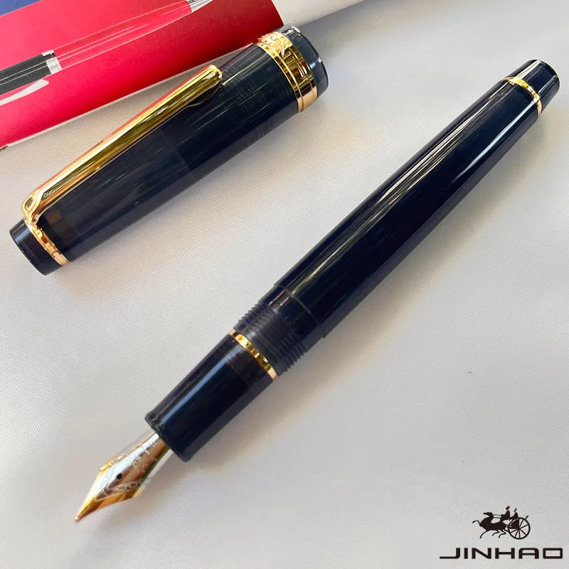 Jinhao 82 Fountain Pen Golden Clip EF/F/M Nib Acrylic Ink Pen Luxury Writing Pens for Stationery Business Office School Supplies
