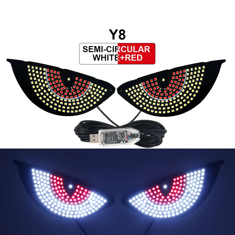 Truck Devil's Eye Light RGB Dynamic Demon Eye Decorative Light Led Display Decor Pixel Panel Windshield USB 5V Multi-Mode Lamp