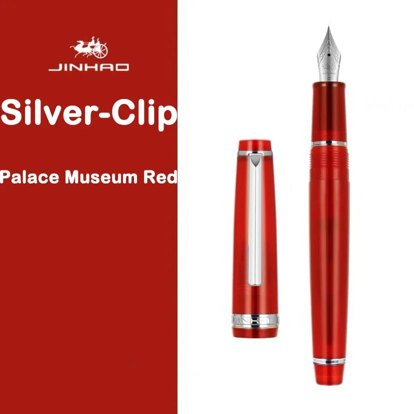 JINHAO 82 Fountain Pen Spin Silver Clip EF F M Nib Business Office School Supplies Ink Pens Korean Stationery Pens for Writing