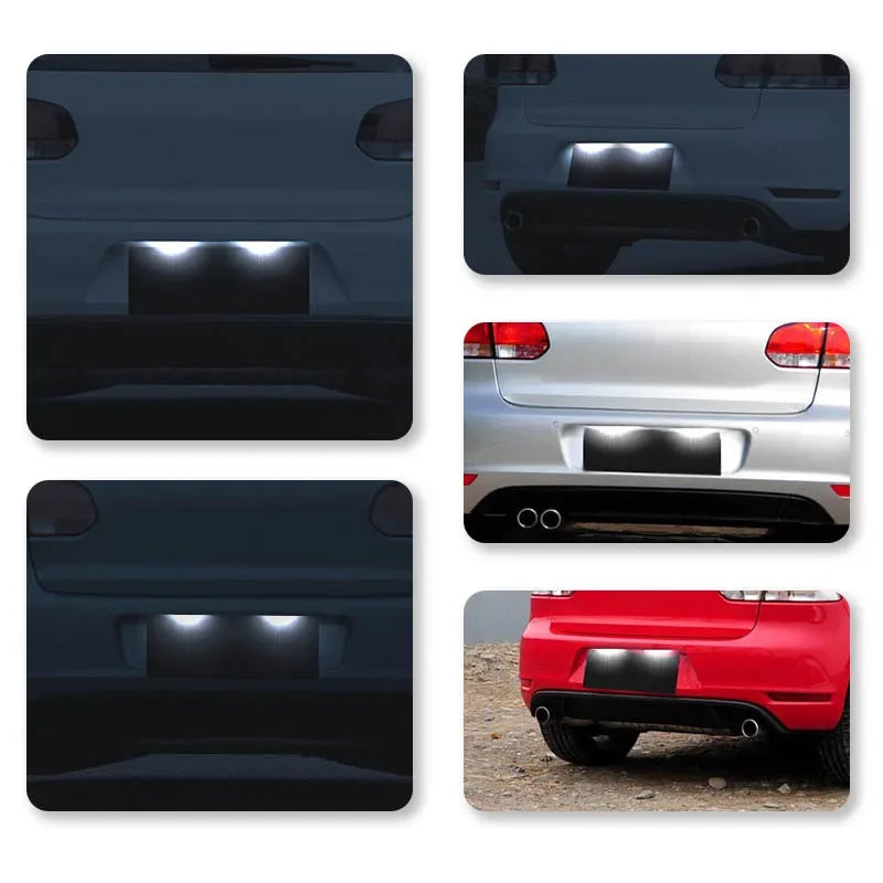 2Pcs 12V 6500K For VW Golf MK4 MK5 MK6 Passat Polo CC Eos Car License Number Plate Lights 18SMD Error free LED
