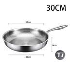 German Titanium Steel Frying Pan Uncoated Non Stick Pan Fish Scale Hammer Pattern Household Steak Frying Pan Kitchen Cookware