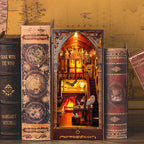 DIY Wooden Magic Academy Book Nook Figurines Miniatures Bookend Handmade Bookshelf for Friends Birthday Gifts Home Decor Crafts