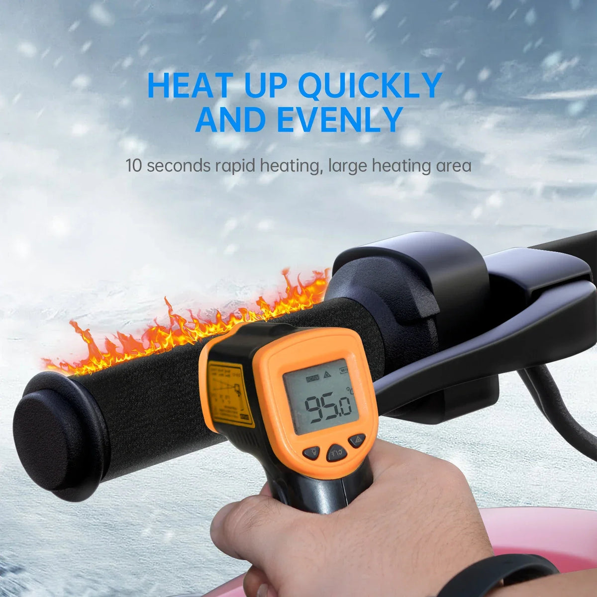 Extractme Motorcycle Heated Handgrips 5V USB 6 Gear Warmer Electric Heated Grip Cover Anti Vibration Anti Slip Fast Heating Kits