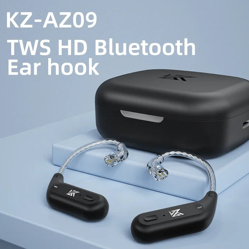 KZ AZ09 HD Bluetooth 5.4 Ear Hook Wireless Upgrade Cable with Charging Case, B Pin/C Pin