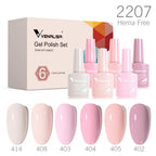 6/12pcs/Set Venalisa Gel Nail Polish VIP Kit Charming Neon Color Gel Pink Natural Color Series Rubber Gel Great Coverage Lacquer