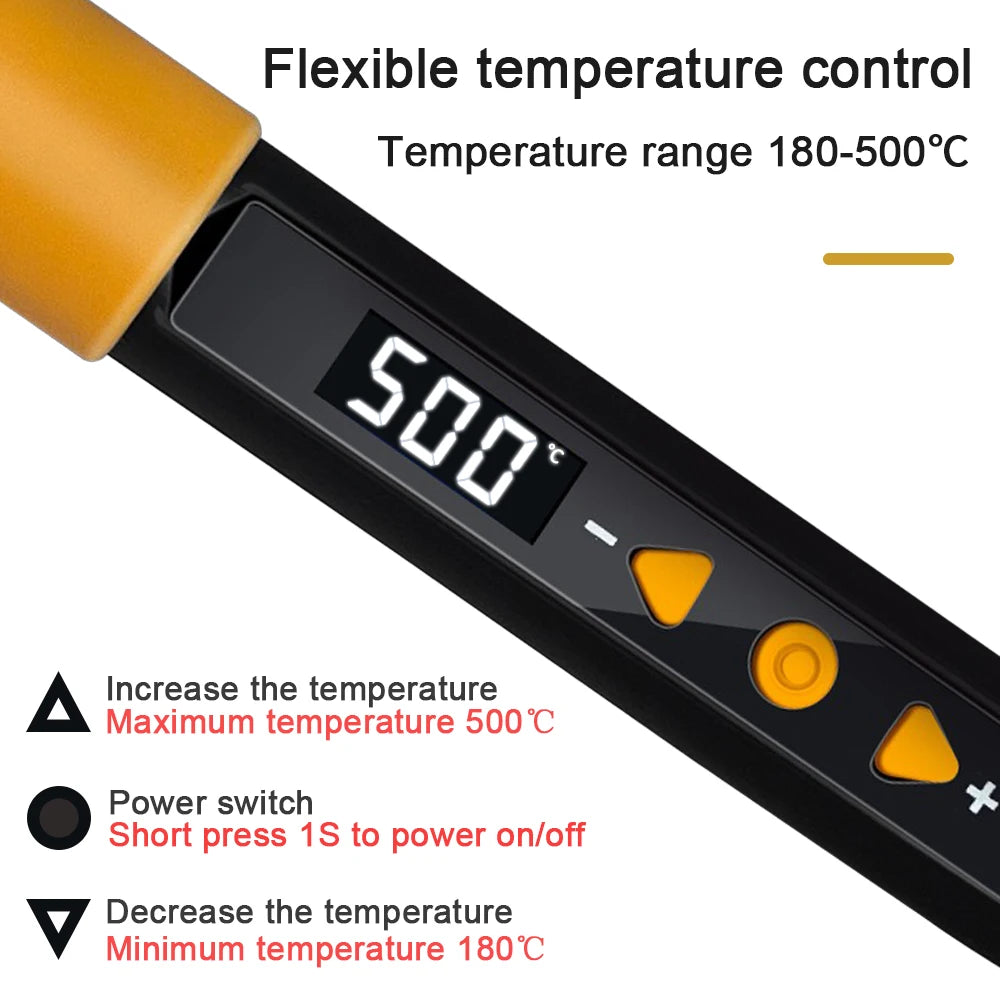 908D Adjustable Temperature Soldering Iron Kit 80W, Dark Blue