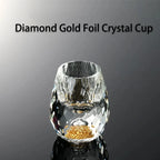 YWDL 1/2/4/6pcs Luxury Crystal Glass Vodka Sake Shochu Bar Liqueur Gold Foil Glass Tea Cup Gift Hard Liquor Wine Glasses 15ml