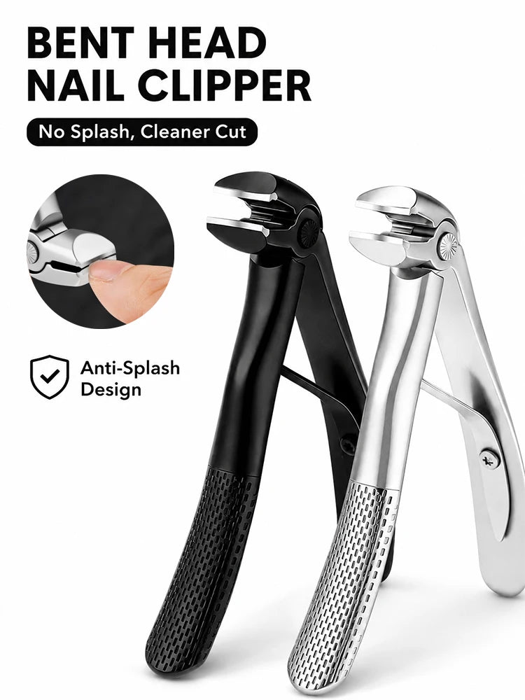 Bend anti splash nail clipper, stainless steel nail clipper, large opening high-quality nail clipper, essential tool for home
