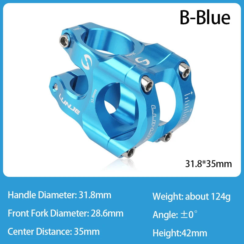 CNC MTB Stem 31.8 Ultralight Handlebar Stem 35mm Aluminum Alloy Road Mountain Bike Bridge Cycling Short Stem Bicycle Accessories