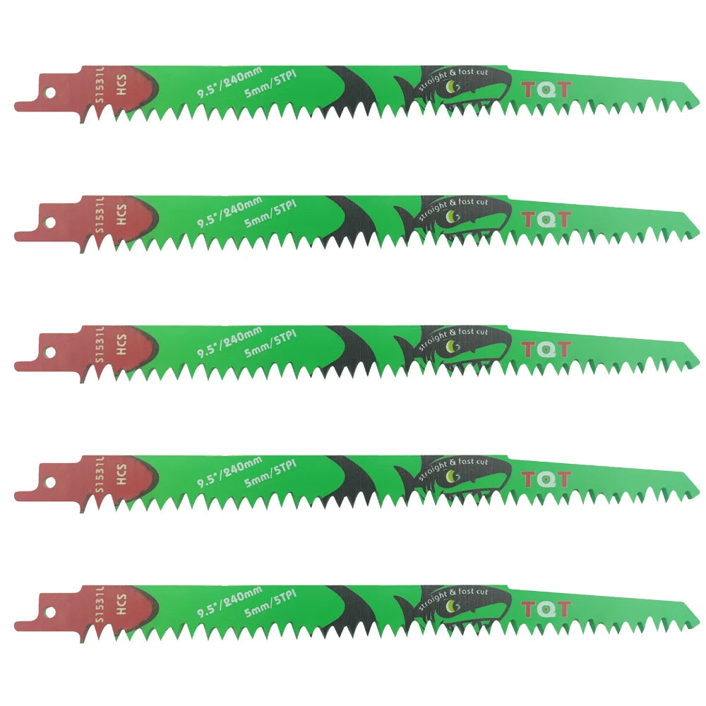 5-Piece S1531L Reciprocating/Sabre Saw Blade Set for Wood, Logs & Branch Cutting, Multi-Purpose Pruning Blades for Garden and De [Likely Incomplete, Needs Context for Full Translation]