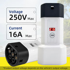 EVqiaoyi Type 2 V2L Discharger adapter 16A Brazil type2 Descarregador with for BYD Chery Geely Renault