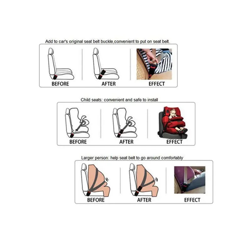 1Pcs/2Pcs Car Safety Belt Extender Padding Extension Buckle Plug Clip For Seatbelt Comfort