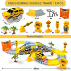 Track Car Train Toys Children Electric Track Toy Car Engineering Car Kids Educational Toys  for Children Birthday Gift