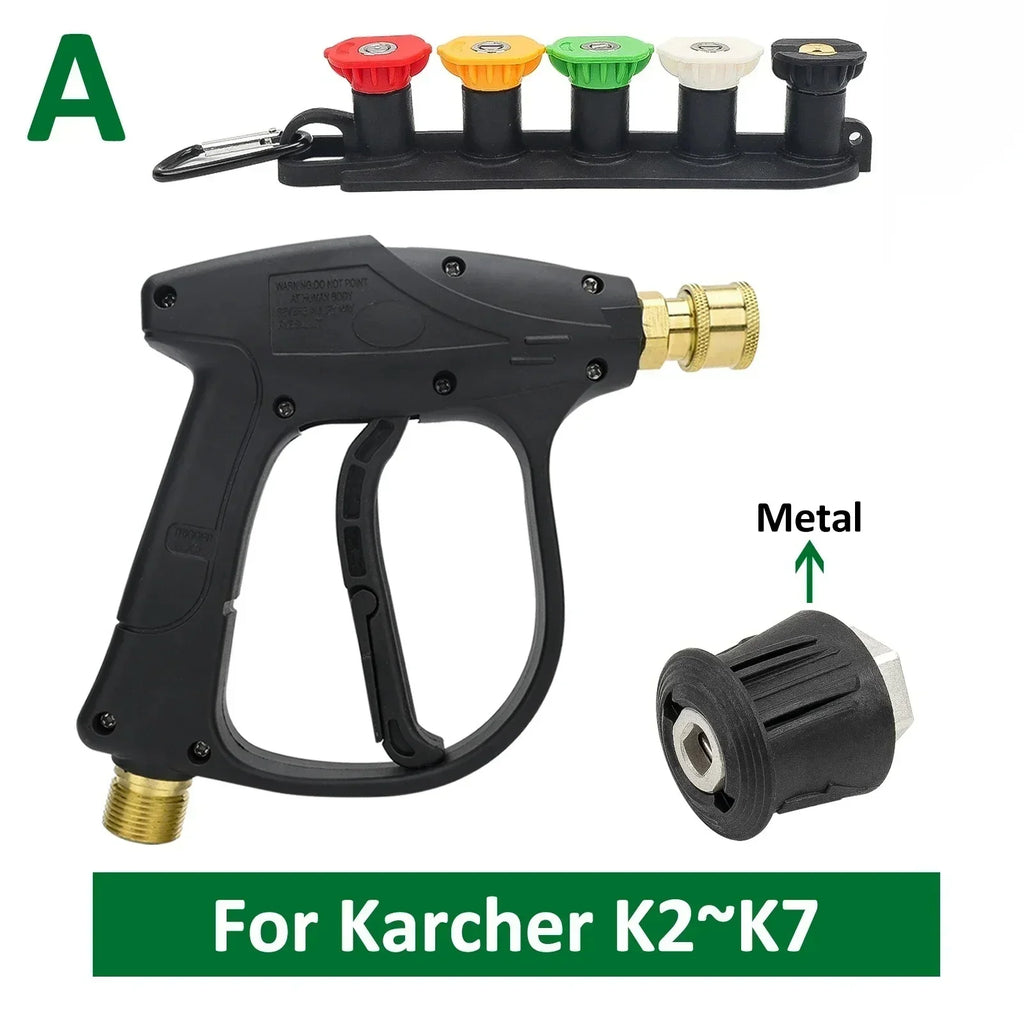 Pressure Washer Gun with Hose Adapter & Quick Connect Nozzle for Karcher Nilfisk Bosch Parkside