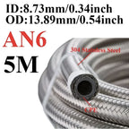 Universal AN braided fuel/oil hose line, stainless steel over CPE rubber, 1m AN10 ID 14.2mm
