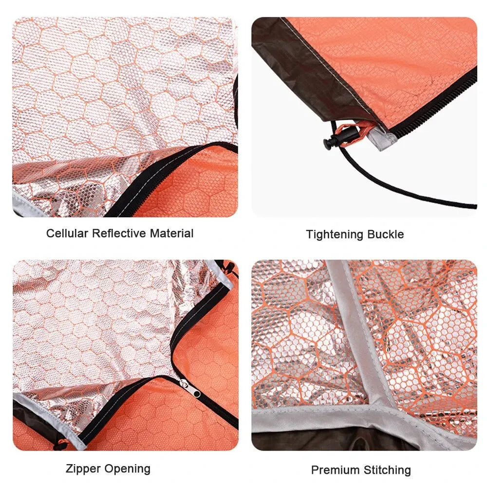 TOMSHOO Emergency Sleeping Bag Ultralight Waterproof Heat Reflective Thermal Sleeping Bag Survival Gear for Outdoor Adventure