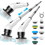 Nine in one multifunctional handheld electric cleaning brush with telescopic function, bathroom floor and kitchen cleaning tool
