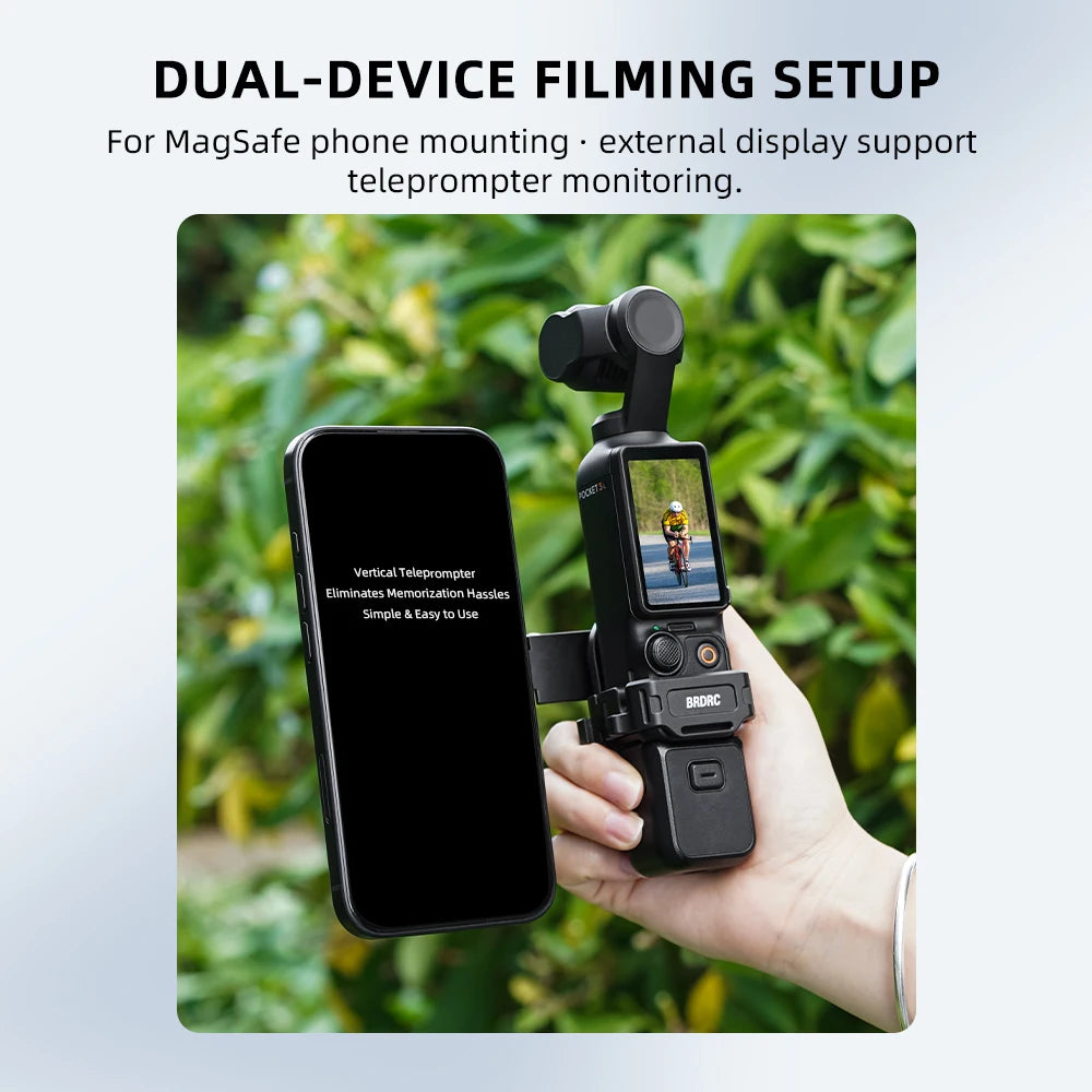 BRDRC Magnetic Adapter Mount for DJI Osmo Pocket 4/3,Magsafe Bracket For iPhone 17/16/15/14/13,Pocket 4/3 Accessories