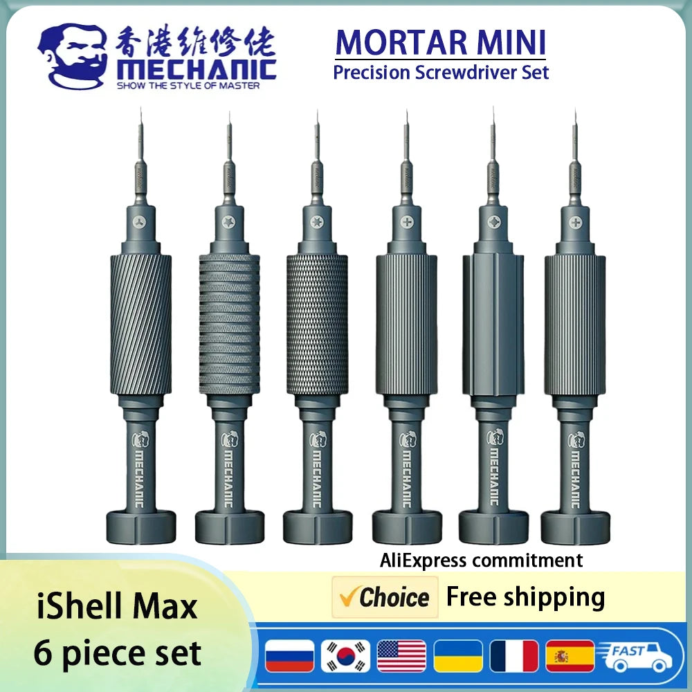 MECHANIC 6 in 1 iShell Precision Screwdriver Set for iPhone Samsung OPPO VIVO etc Mobile phone repair tools