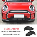 ABS Glossy And Matt Black Color Angry Eyelid For MINI Cooper F65 F66 F54 F55 F56 F57 R55 R56 R57 R58 R59 Car headlight sticker