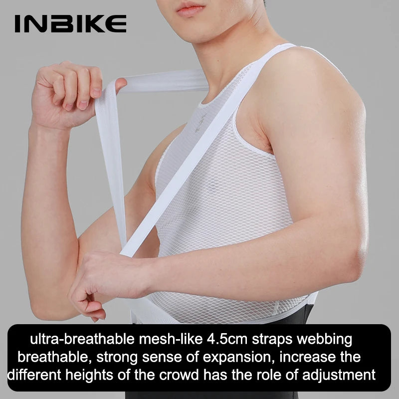 INBIKE Men's Cycling Bib Tights Padded Riding Bike Bib Toursers Pants with Pocket Man MTB Biking Bicycle Long Leggings Clothing