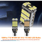 100Pcs T15 W16W 921 912 T16 902 LED Bulbs High Power 45pcs 4014SMD Super Bright 1200LM Replace For Car Reversing Light White Red