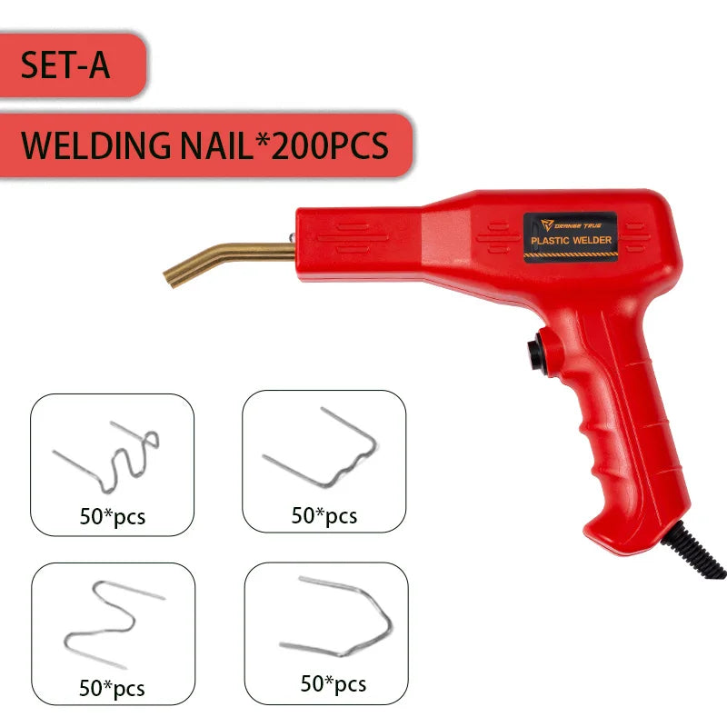 Plastic Welder Hot Nail Gun with 200-800 Nails for Car Bumper PVC Repair Garage Tool Kit  Machine Welding
