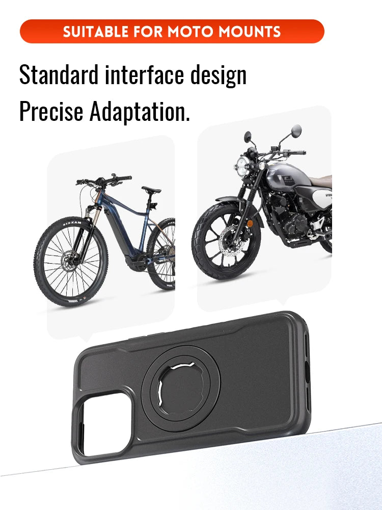 Magnetic Shockproof Case For iPhone 17 16 15 14 ProMax Charging Cover with Lock-in Design fit Quad-style Motocycle/Bike
