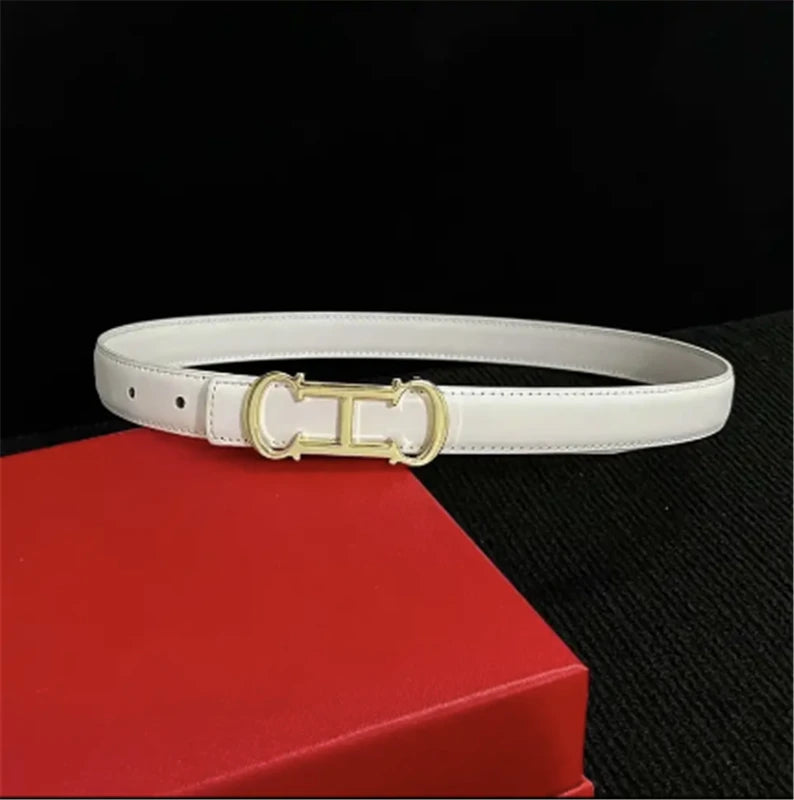 Women's 25mm Belt with Gold Letter Buckle, Jeans Waist Belt, Sizes 95-115cm