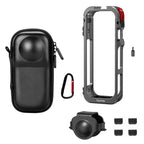 Flymile X5 Cage Metal Protective Case for Insta360 X5 Accessories Camera Aluminum Alloy Frame Cage with Silicone Lens Cover