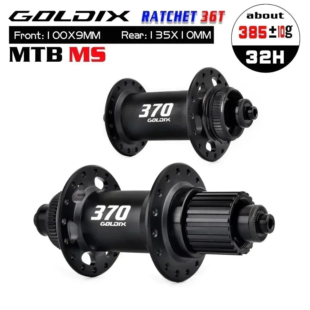 GOLDIX 370 32H Bicycle Hub Sealed Bearing Center Lock Disc Brake J-Bend 32 Holes Ratchet 36T BOOST MTB Hub XD / HG / MS