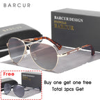 BARCUR Design Memery Frame Sunglasses Polarized For Men Sun Glasses Women Pilot Gradient Lens Eyewear Mirror Shades