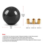 JDM Style Oval/Sphere Carbon Fiber Manual Gear Shift Knob M12*1.25 With 3 Adapters M8*1.25, M10*1.25, M10*1.5 Shift Head Knob
