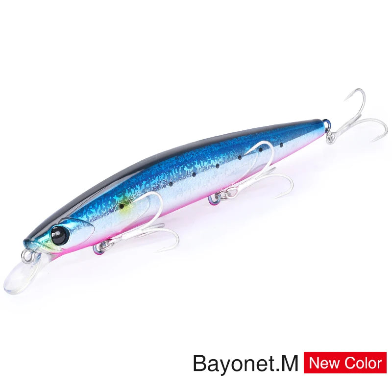 TSURINOYA 4PCS Ultra Long Casting Saltwater Sinking Minnow Sea Fishing Lure BAYONET 135mm 26.4g Seabass Mackerel Hard Bait