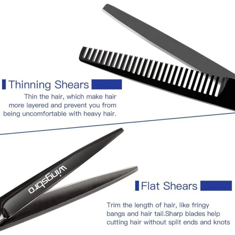 6 inch Cutting Thinning Styling Tool Hair Scissors Set Stainless Steel Salon Hairdressing Shears Professional Barber Scissors