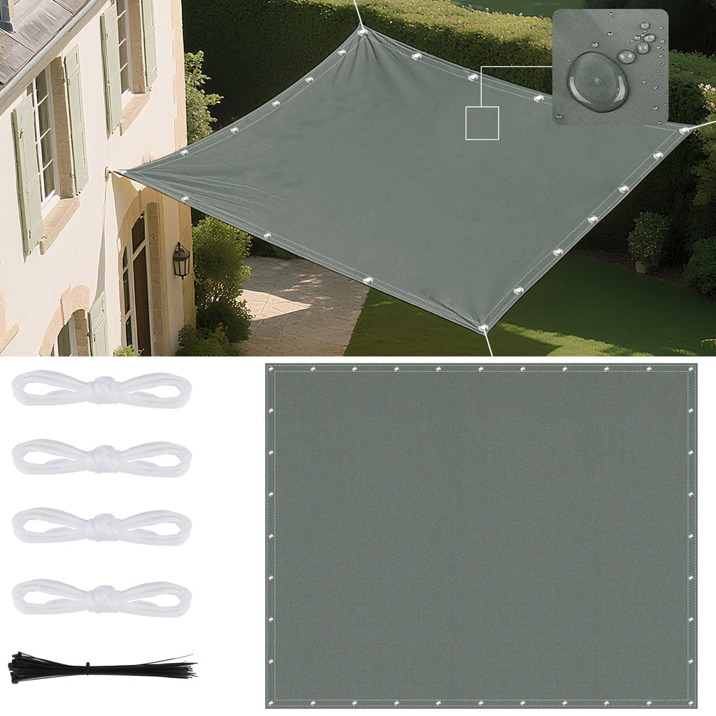 5Mx4M/3M/2M Waterproof Sun Shade Sail with Grommets Rectangle Garden Patio Pergola Cover For Outdoor Camp Tent Shelter