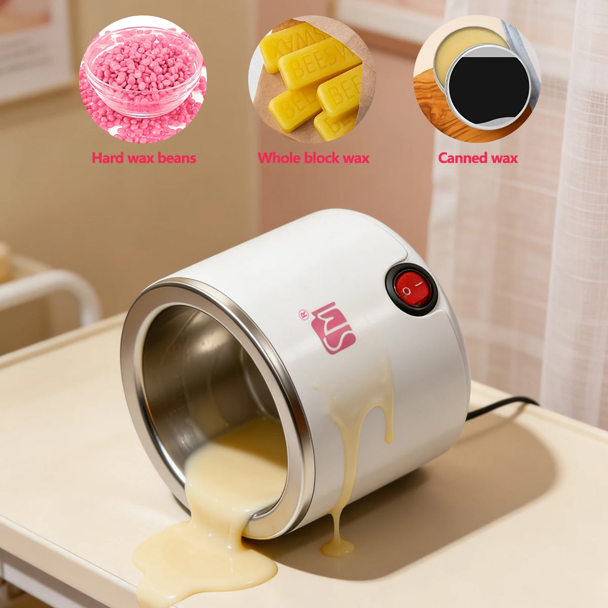 LULAA Wax Warmer Hair Removal Wax Melt Heater, White, EU Plug