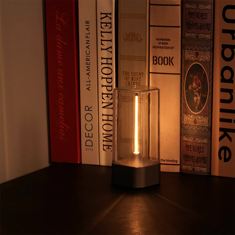 Cordless LED Table Lamp, 3-Level Dimmable Rechargeable Magnetic Filament, White/Black