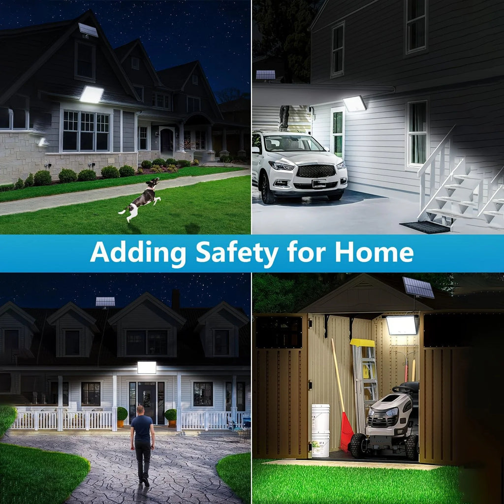 400 LED Solar Lights Outdoor 3 Modes Motion Sensor LED Solar Spotlight Waterproof Solar Powered Wall Light Garden Garage Yard