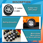 1/64 Wheels with Detachable Rubber Tires Electroplated Color for Toy Model Diecast Cars Refiting Parts for Hotwheels (5 sets)