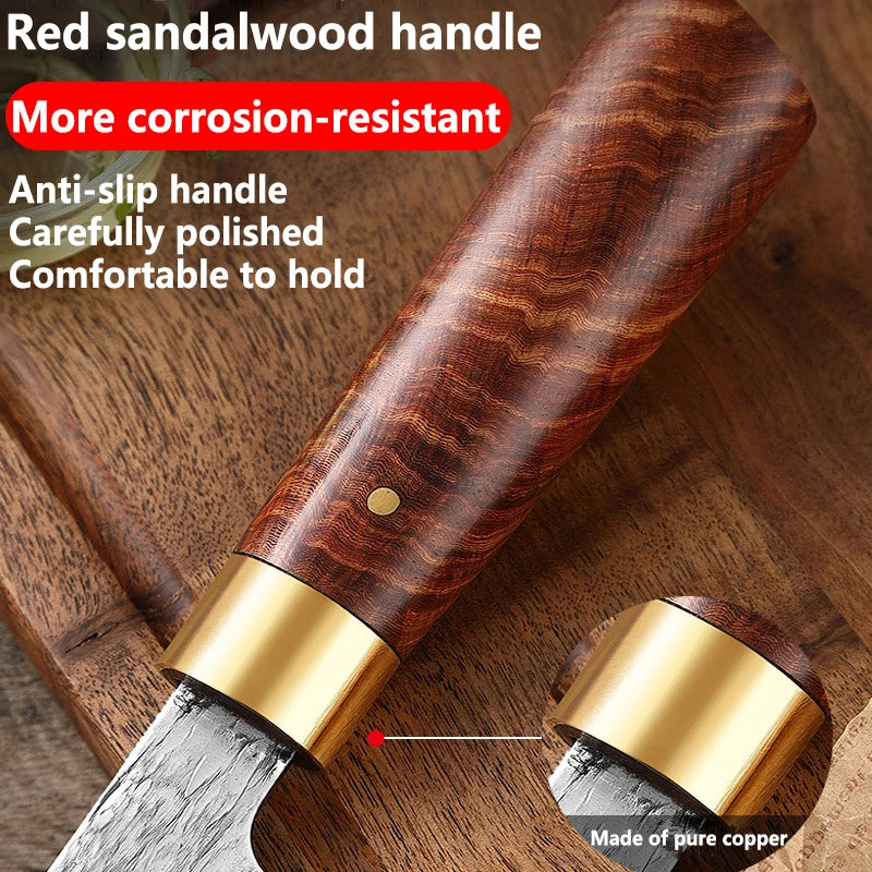 High-hardness Kitchen Knives, Forged Kitchen Knives Stainless Steel Meat Slicers, Solid Wood Handles, Exquisite Gift Knife Boxes