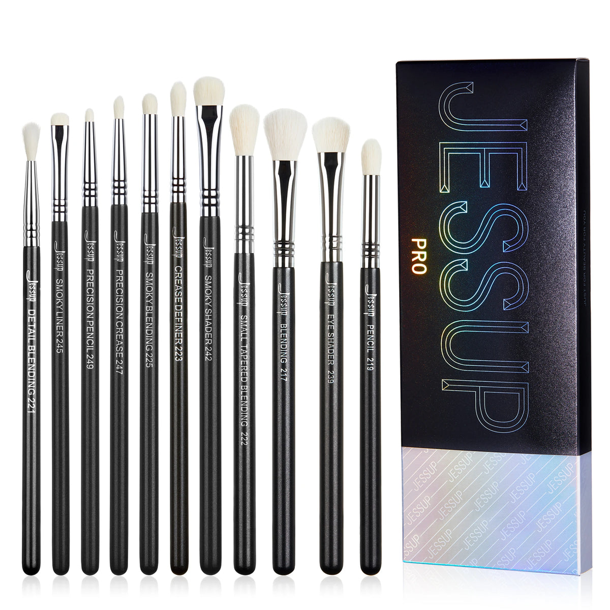 Jessup Eye Makeup Brushes set Professional Eye Blending Brush Synthetic Blends Shadow Crease Pencil Smoky T338