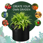 5 Pack Grow Bags, Garden Planting Nonwoven Fabric Pots with Reinforced Handle(3 Gallon，4 Gallon, 5 Gallon, 7 Gallon, 30 Gallon)