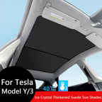 Sunshades For Tesla Model 3 Sunroof Highland 2026 Model Y 2020-26 Ice Cloth Buckle Sun Pare Glass Front Rear Skylight Accessory