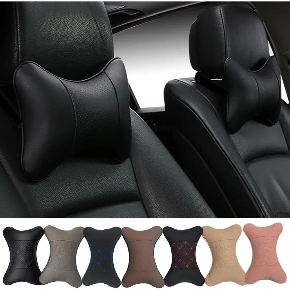 Leather car pillow headrest,car accessories,for Volkswagen Rline Polo Touran Tiguan Jetta Golf Passat
