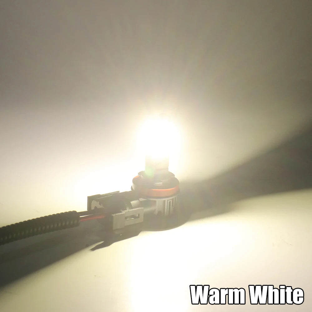 2pcs LED Headlight Bulbs 20000LM CSP Chip 6500K White, Gold/Warm White Options