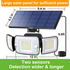 Intelamp Long Battery Life 6000mah Outdoor Solar Lights With Larger Solar Panel Two Motion Sensors For Garden Yard Path Garage