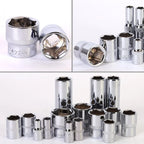 Hex socket wrench head set with holder, short/long nut driver sleeves, 6-10pcs